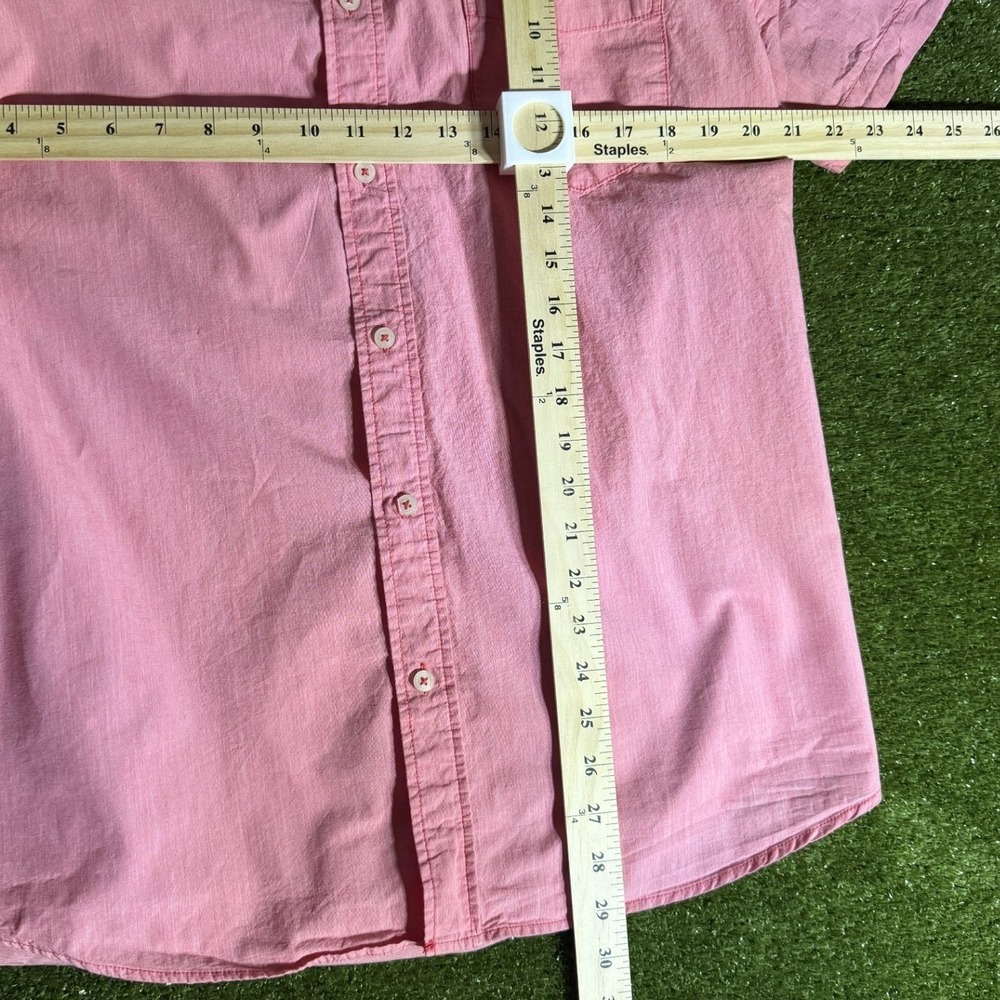 Aeropostale Mens XL Pink Short Sleeve Button Down Shirt Cotton Casual Pocket XL - Picture 4 of 6
